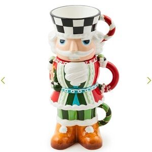 MacKenzie Childs ☆ Exclusive Bake Shop NUTCRACKER Stacking Mugs ☆ Set of 3 ☆ NEW